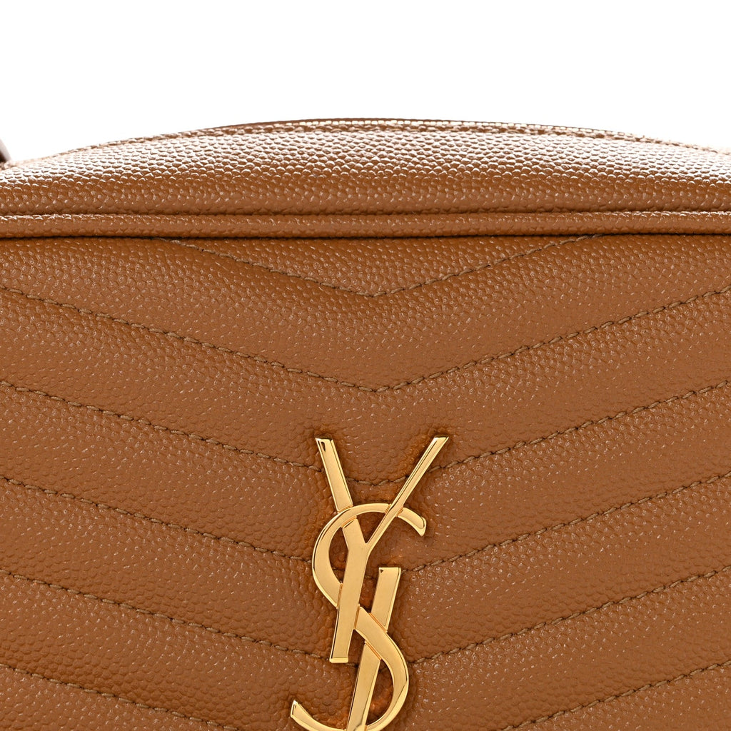 Grain De Poudre Matelasse Monogram Mini Lou Camera Bag Dark Natural
