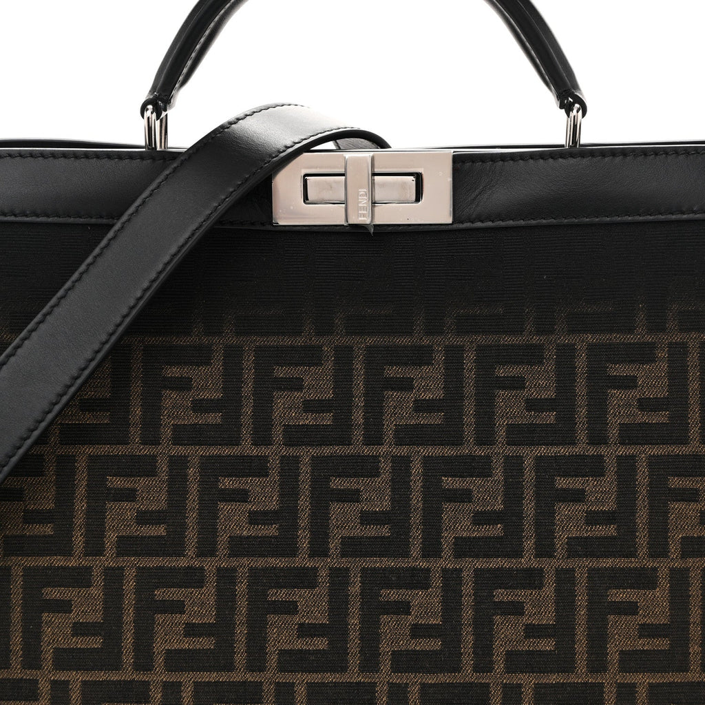 FF Vitello King Jacquard 1974 Medium Peekaboo I SEE U Satchel Brown