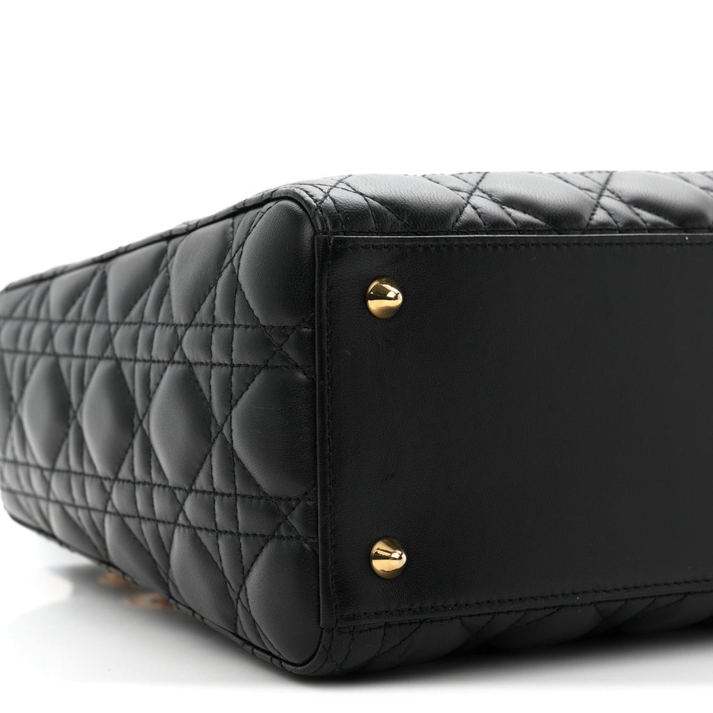Lambskin Cannage Medium Lady Dior Black