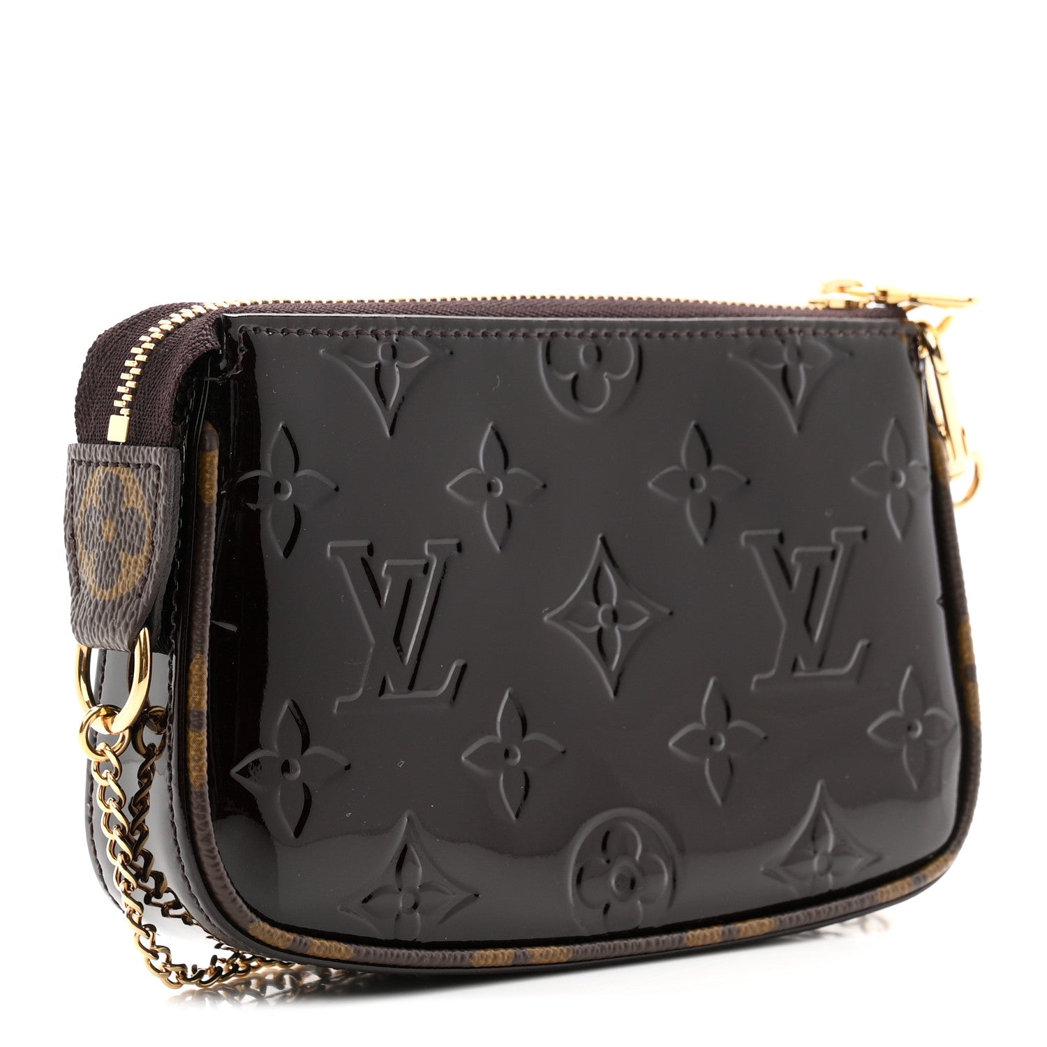 Vernis Monogram Mini Pochette Accessories Amarante