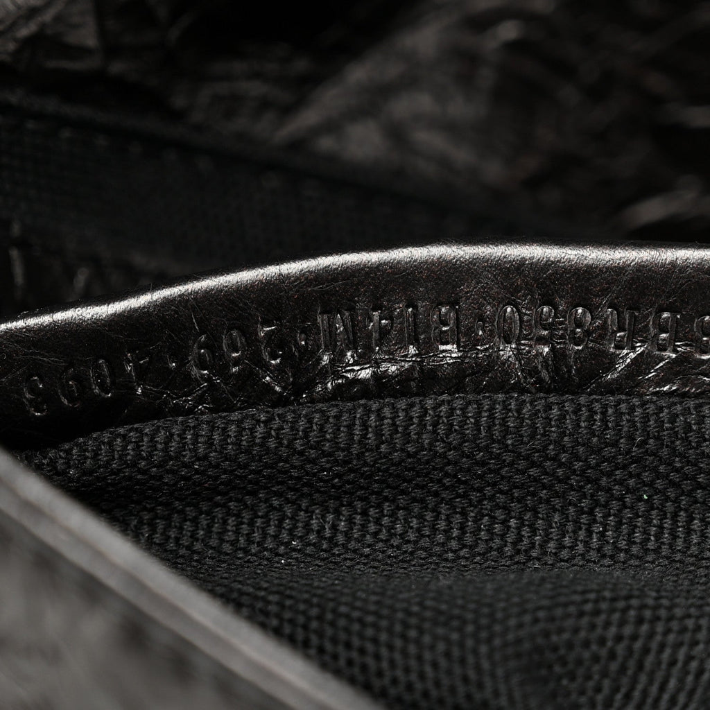 Crackled Calfskin Baguette 26424 Black