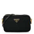 Nylon Saffiano Double Zip Camera Bag Black