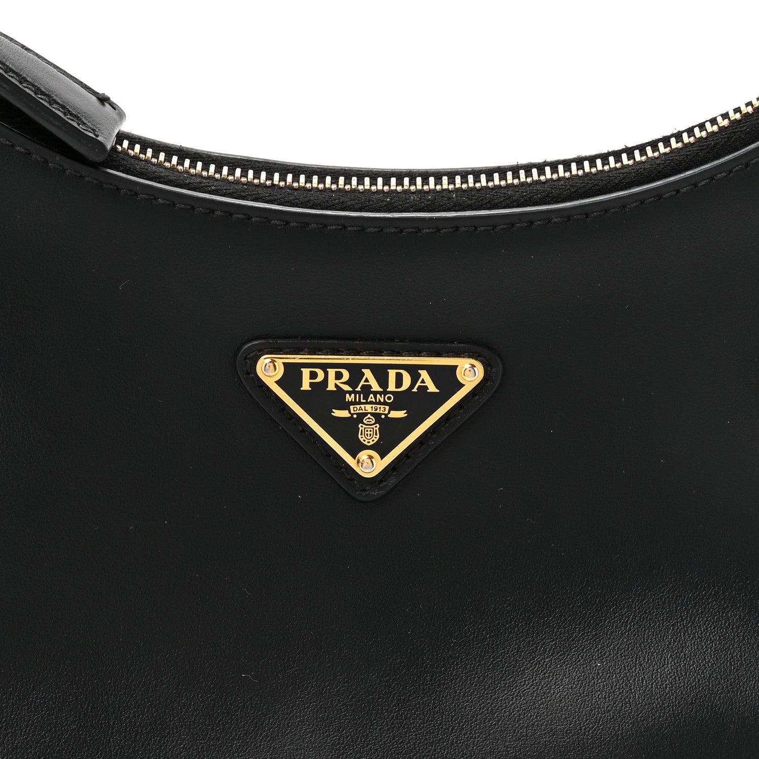 Soft Calfskin Arque Shoulder Bag Black