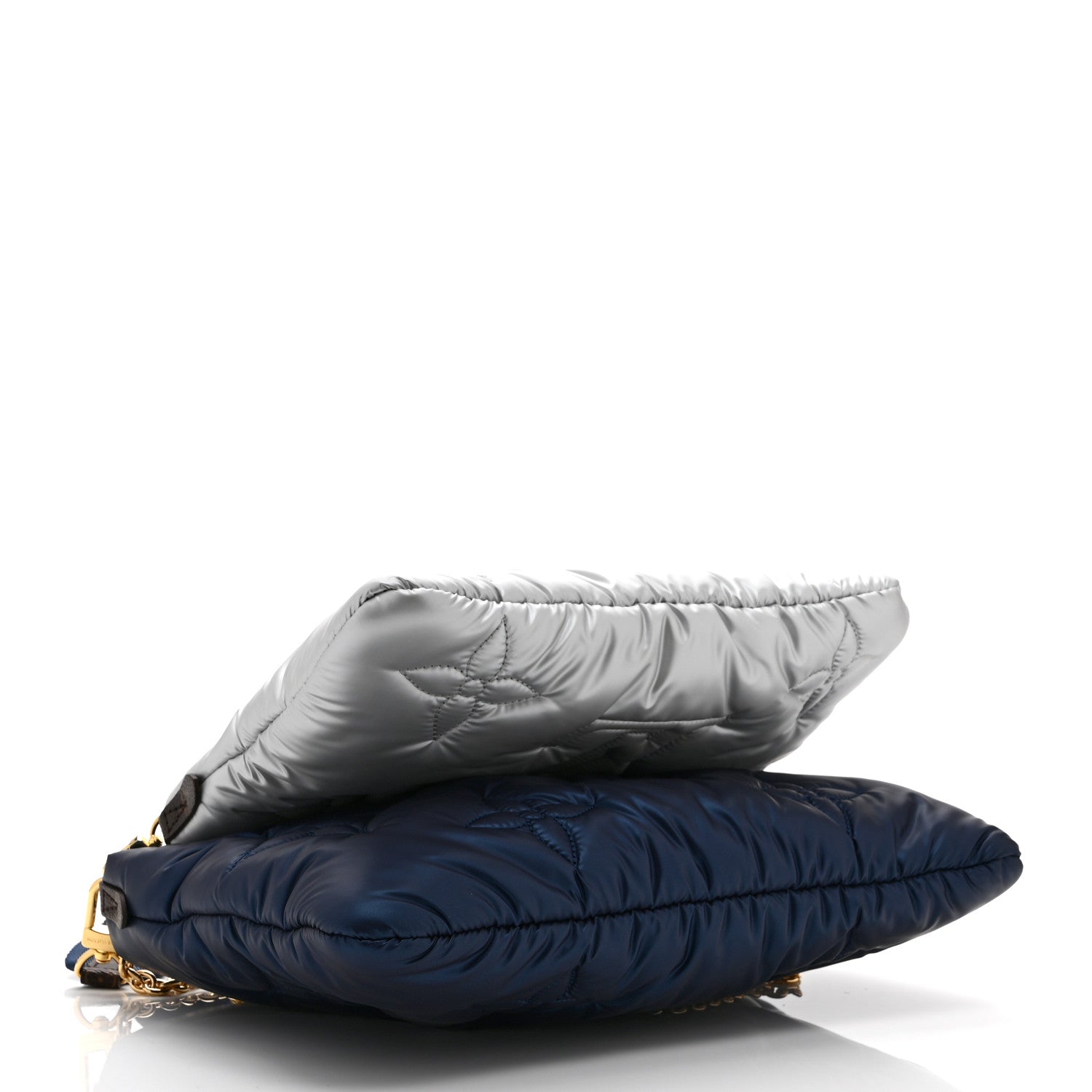 Econyl Monogram Pillow Maxi Multi Pochette Accessories Navy Silver