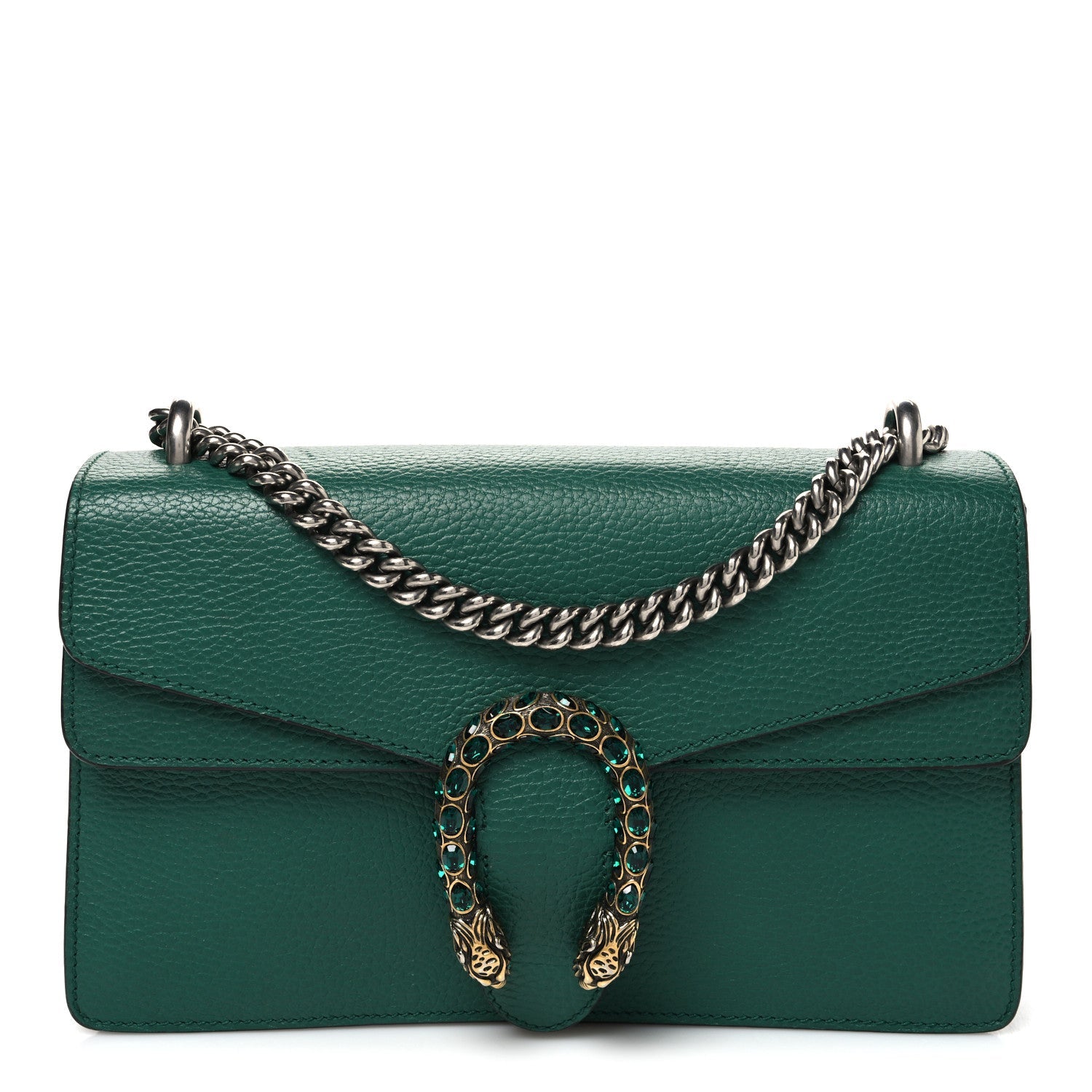 Pebbled Calfskin Small Dionysus Shoulder Bag Emerald
