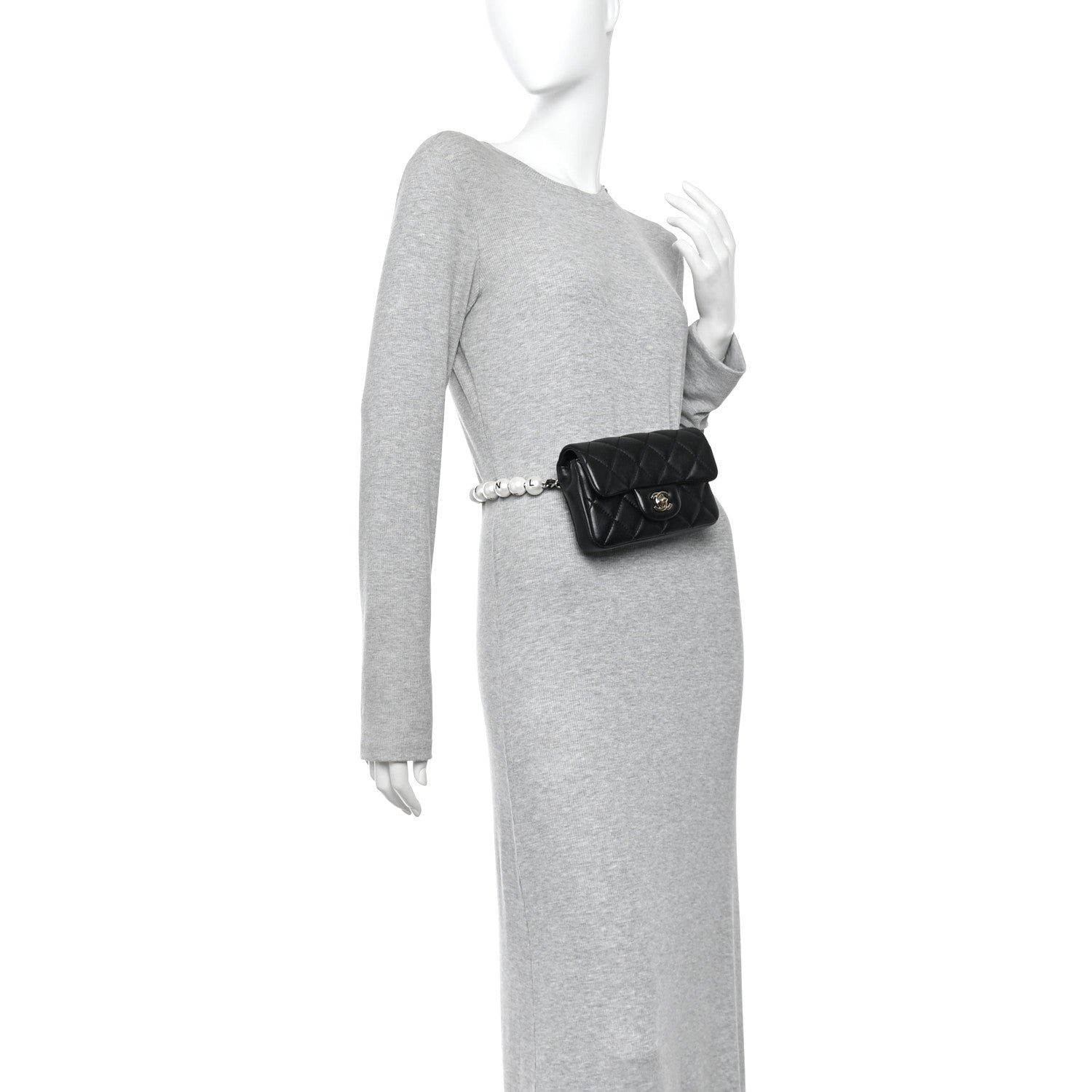 Lambskin Quilted Mini My Precious Waist Bag Black