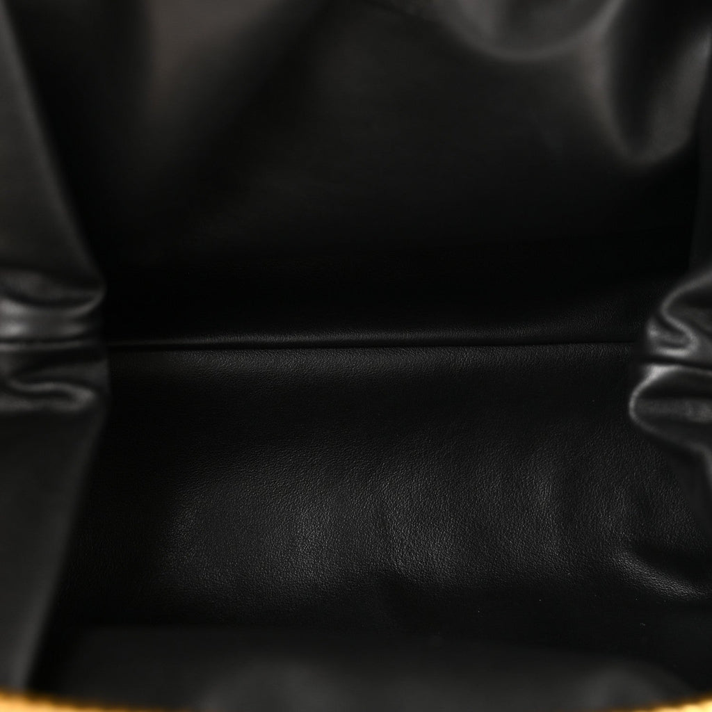 Metallic Bark Calfskin Embossed The Pouch Oversized Clutch Oro