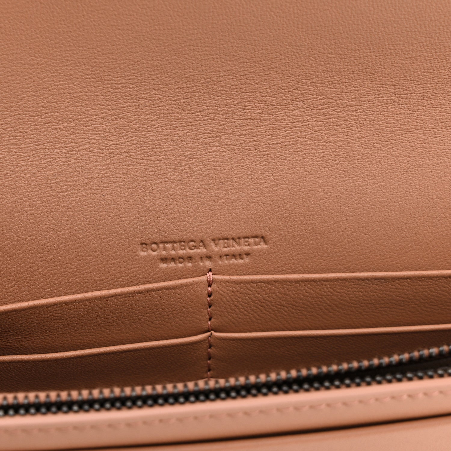 Nappa Intrecciato Continental Wallet on Chain Dusty Rose