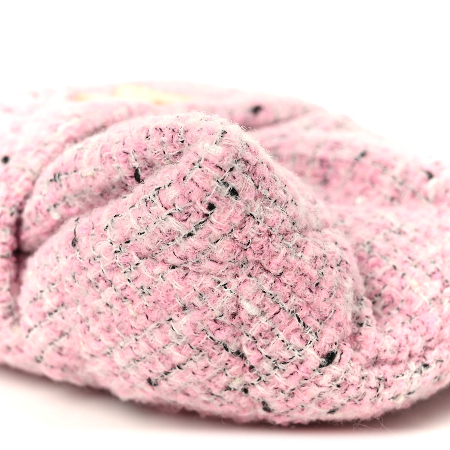 Tweed Quilted Mini Bow Bag Pink Black Ecru