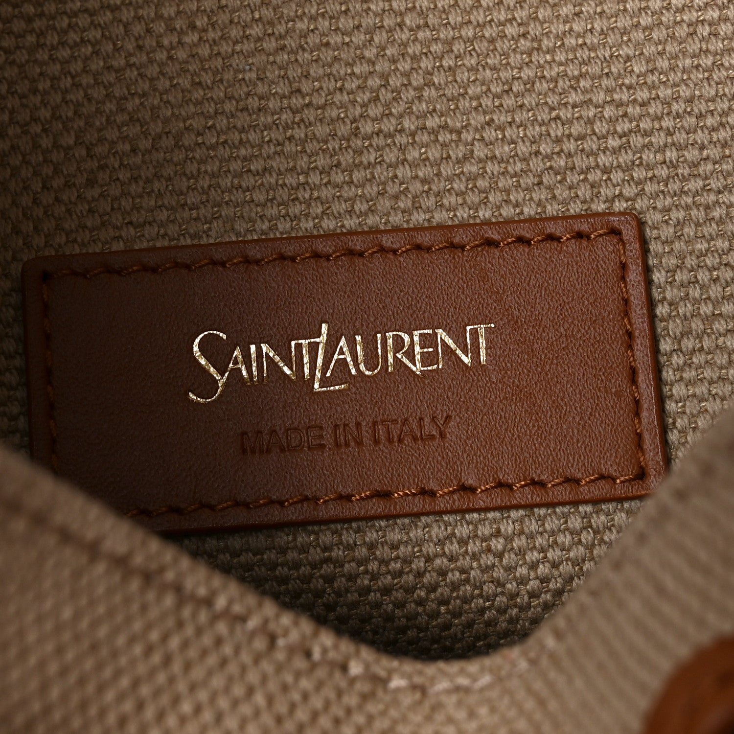 Canvas Calfskin Small Bucket Bag Desert Dust Brick