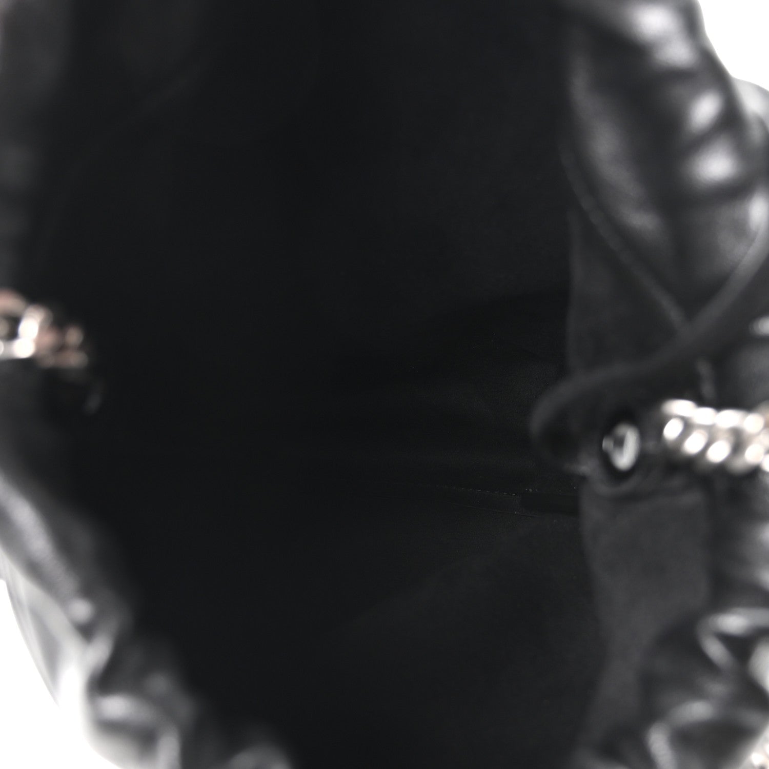 Lambskin Small Teddy Bucket Bag Black