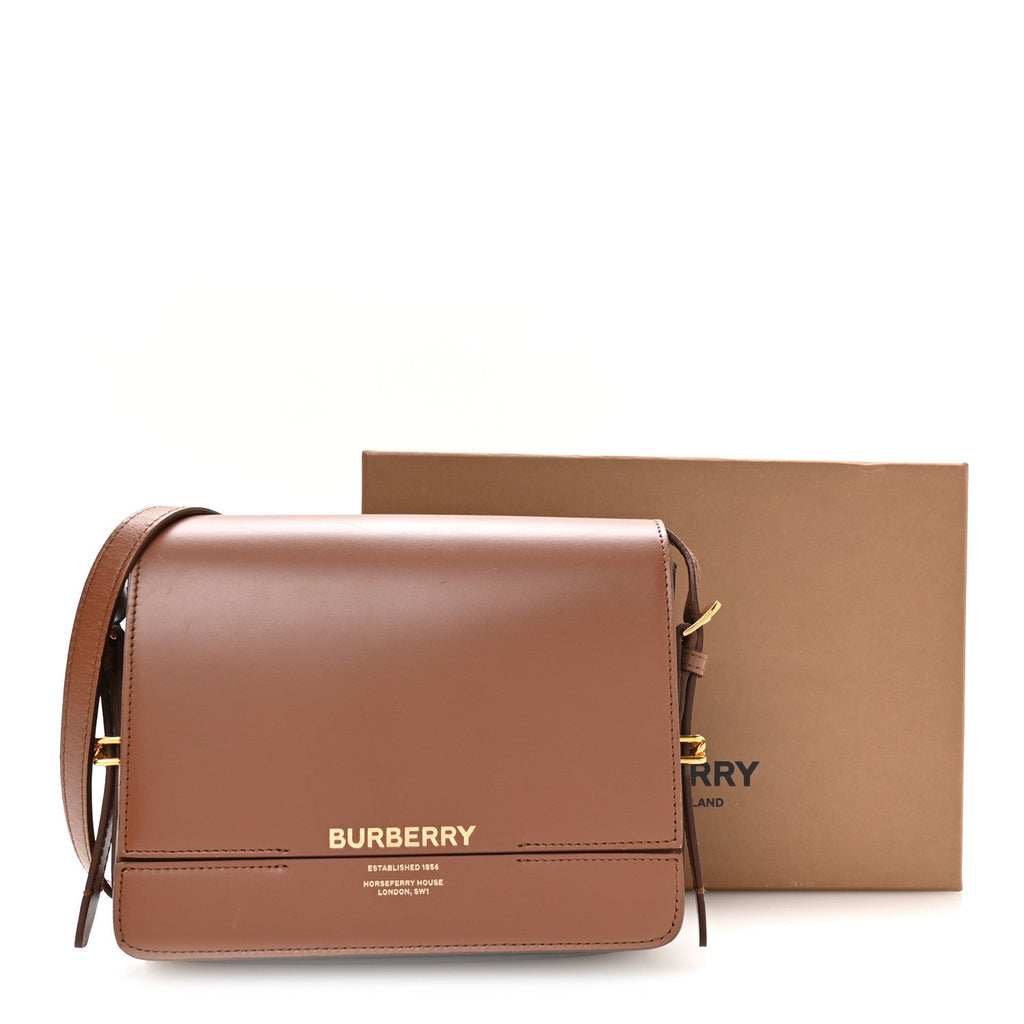 Smooth Calfskin Two Tone Small Grace Bag Malt Brown Black