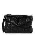 Lambskin Quilted Toy Loulou Puffer Monogram Monochrome Chain Satchel Black