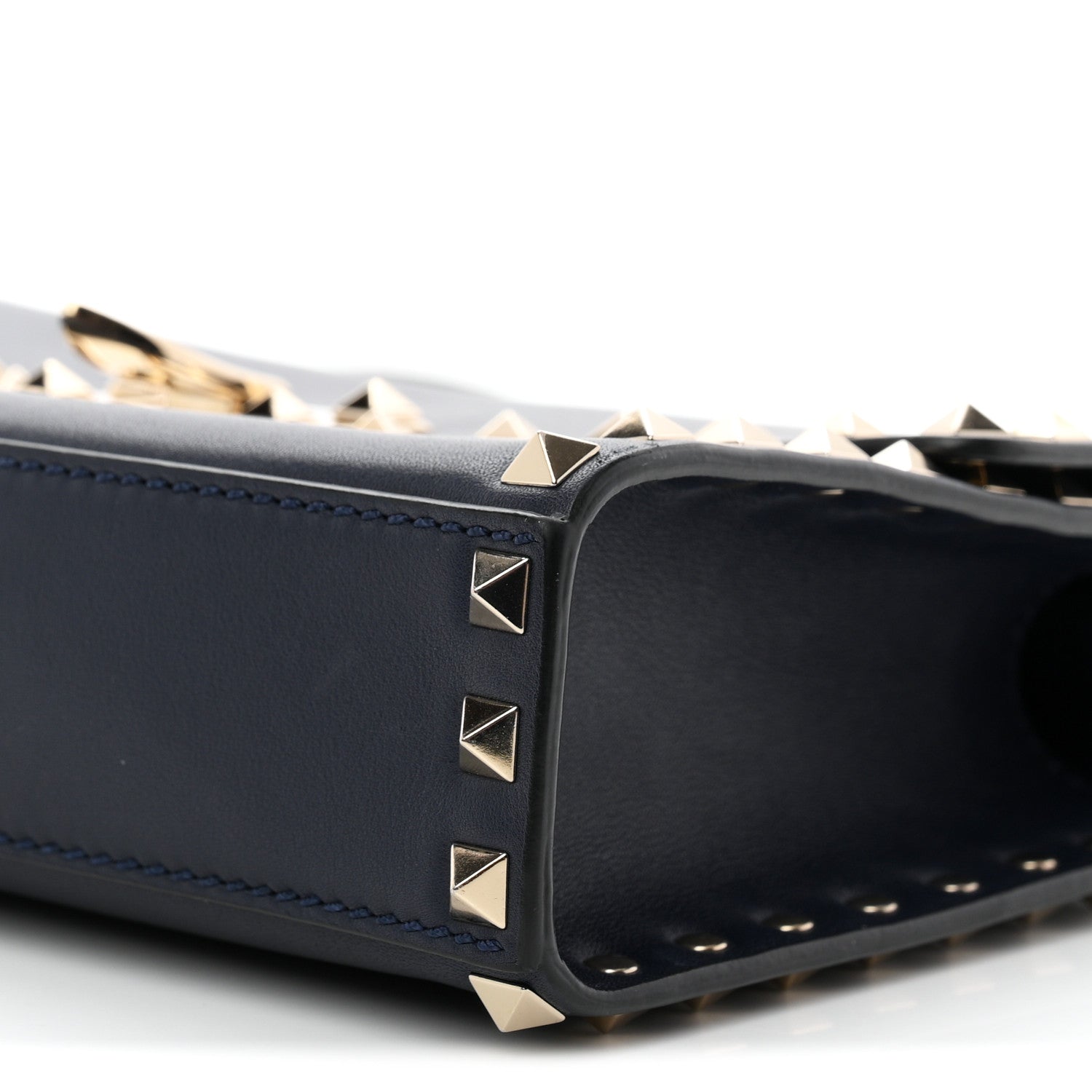 Vitello Medium Rockstud Flip Lock Crossbody Bag Marine