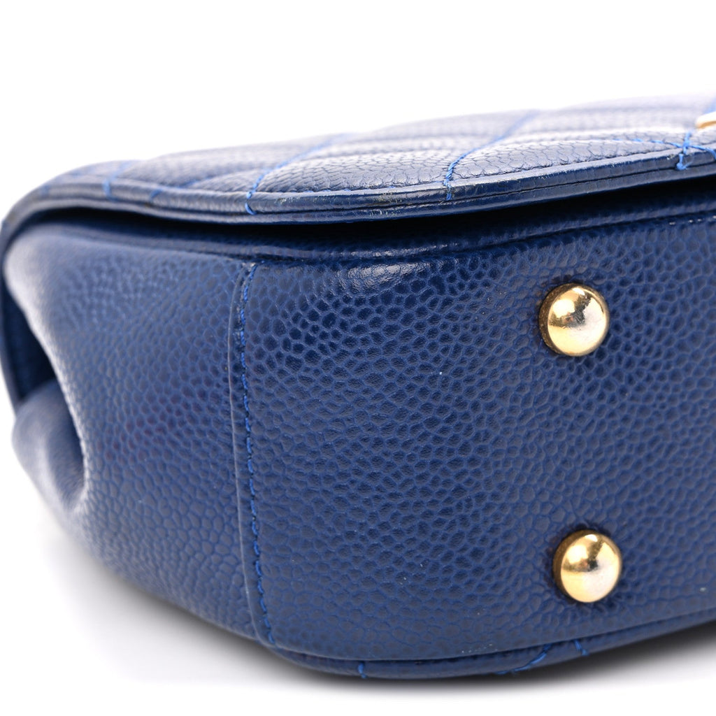 Caviar Mini Carry Around Flap Bag Blue