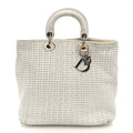 Lambskin Woven Dior Tote White