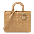 Patent Cannage Large Lady Dior Dark Beige