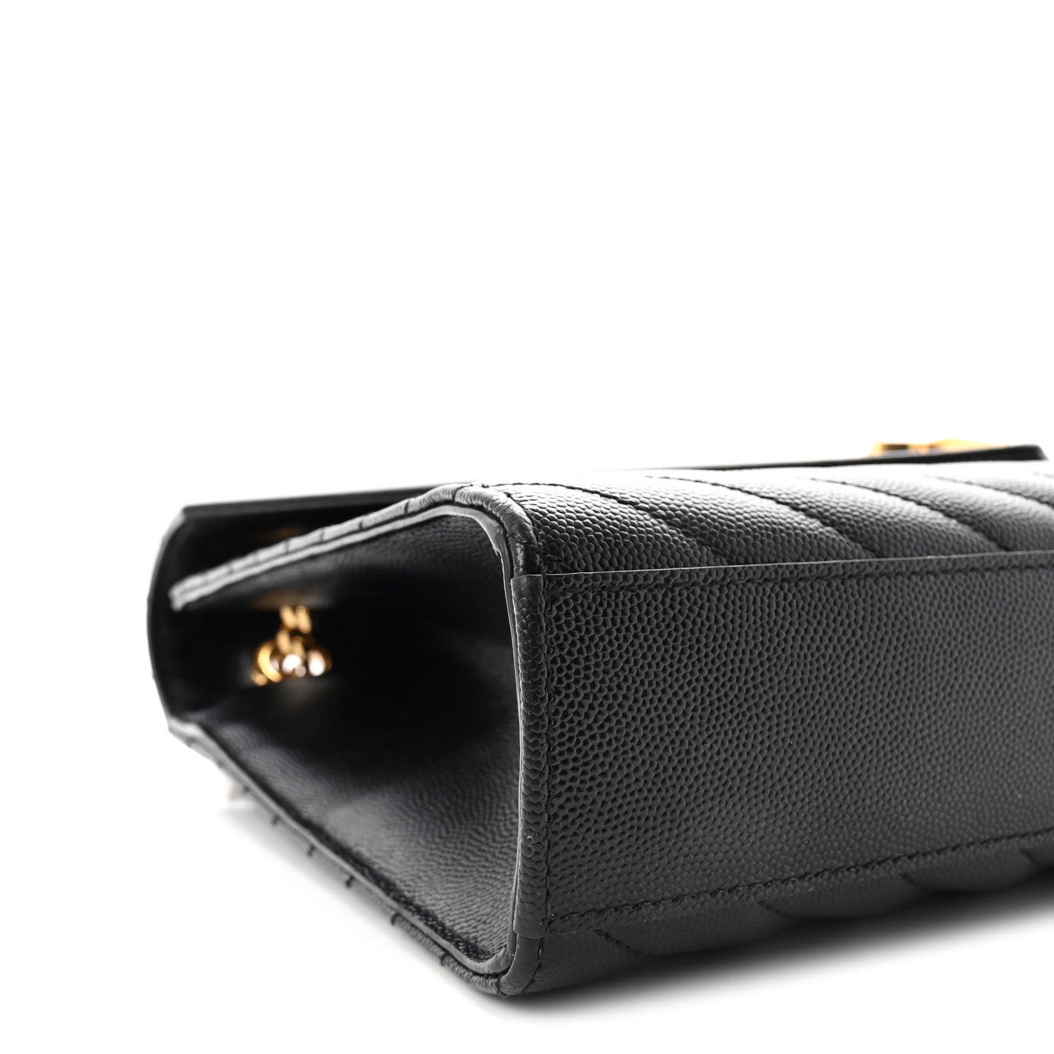Grain De Poudre Matelasse Chevron Large Monogram Satchel Black