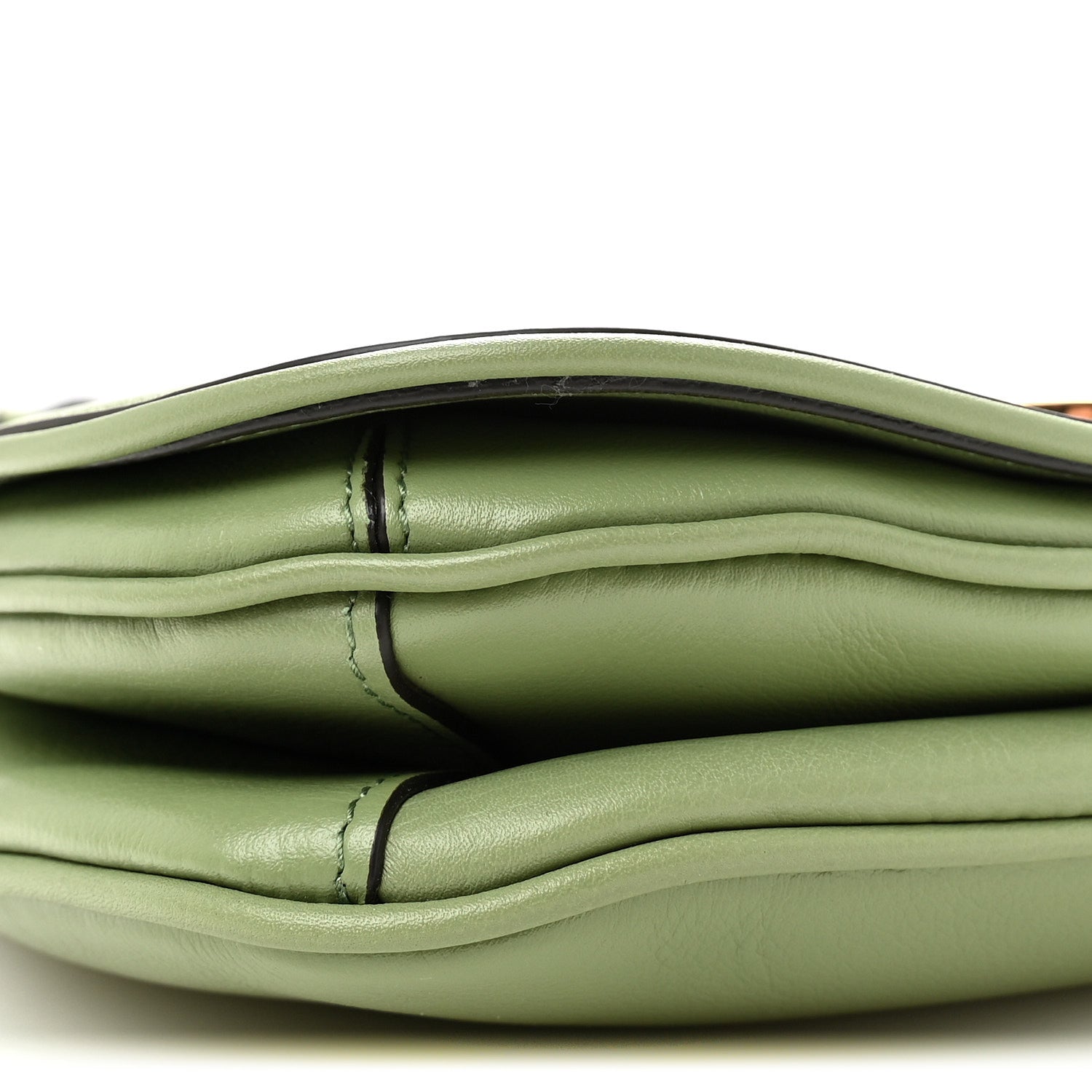 Roxy Calfskin Web Medium Blondie Top Handle Shoulder Flap Bag Salamander Green