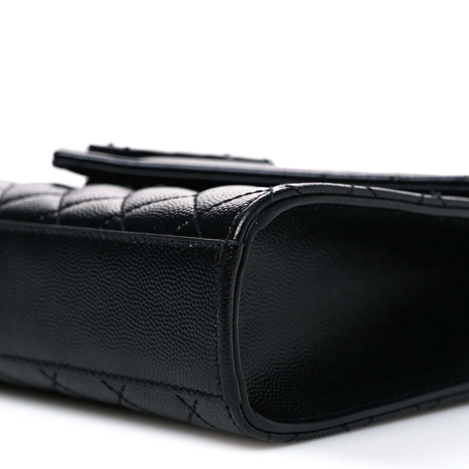 Grain De Poudre Textured Mixed Matelasse Triquilt Medium Monogram Monochrome Satchel Black