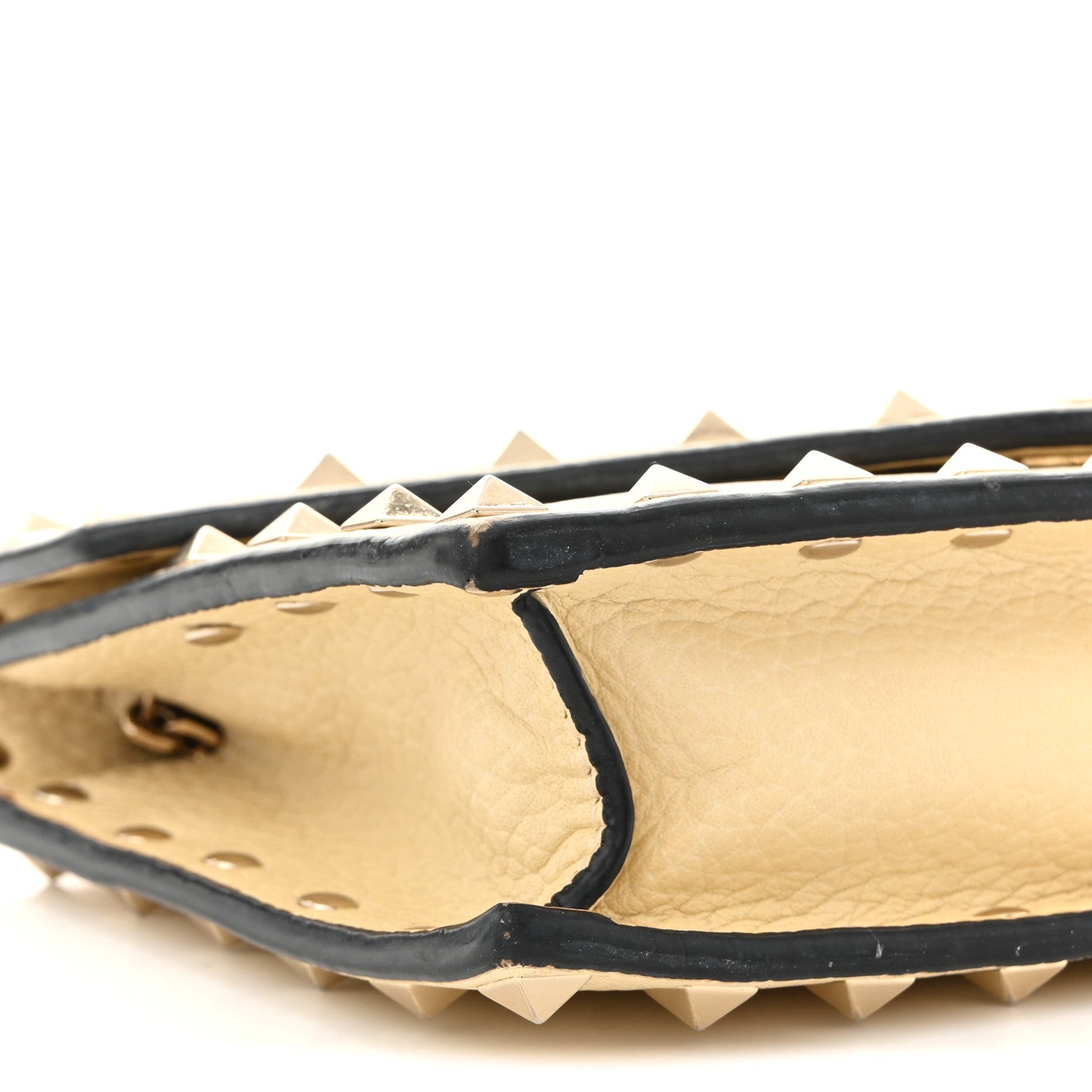 Vitello Rockstud Envelope Wallet on Chain Ivory