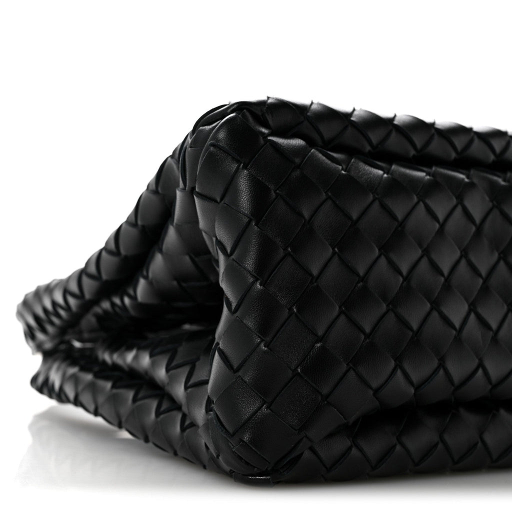 Nappa Intrecciato Small Campana Shoulder Bag Black