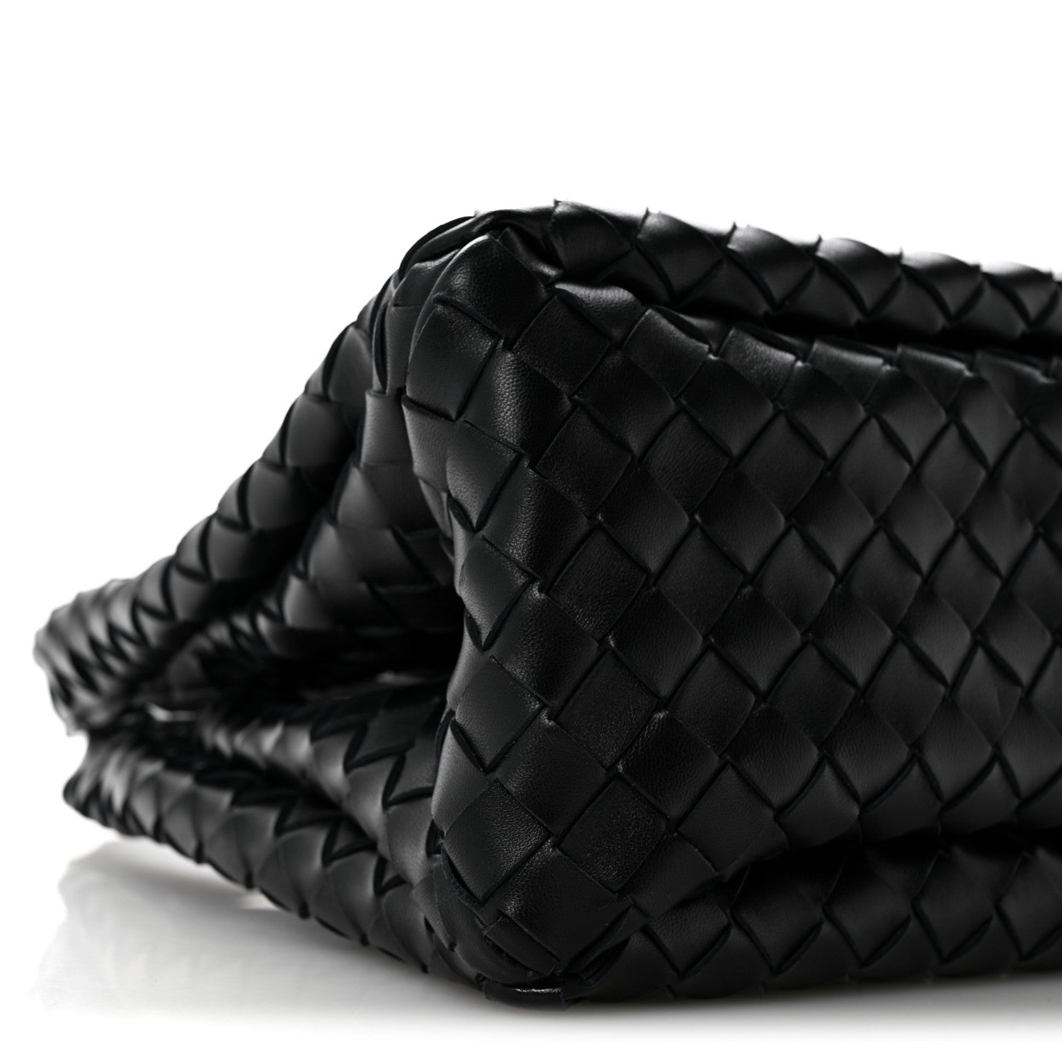 Nappa Intrecciato Small Campana Shoulder Bag Black