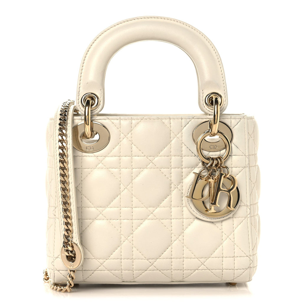 Lambskin Cannage Small My ABCDior Lady Dior Latte