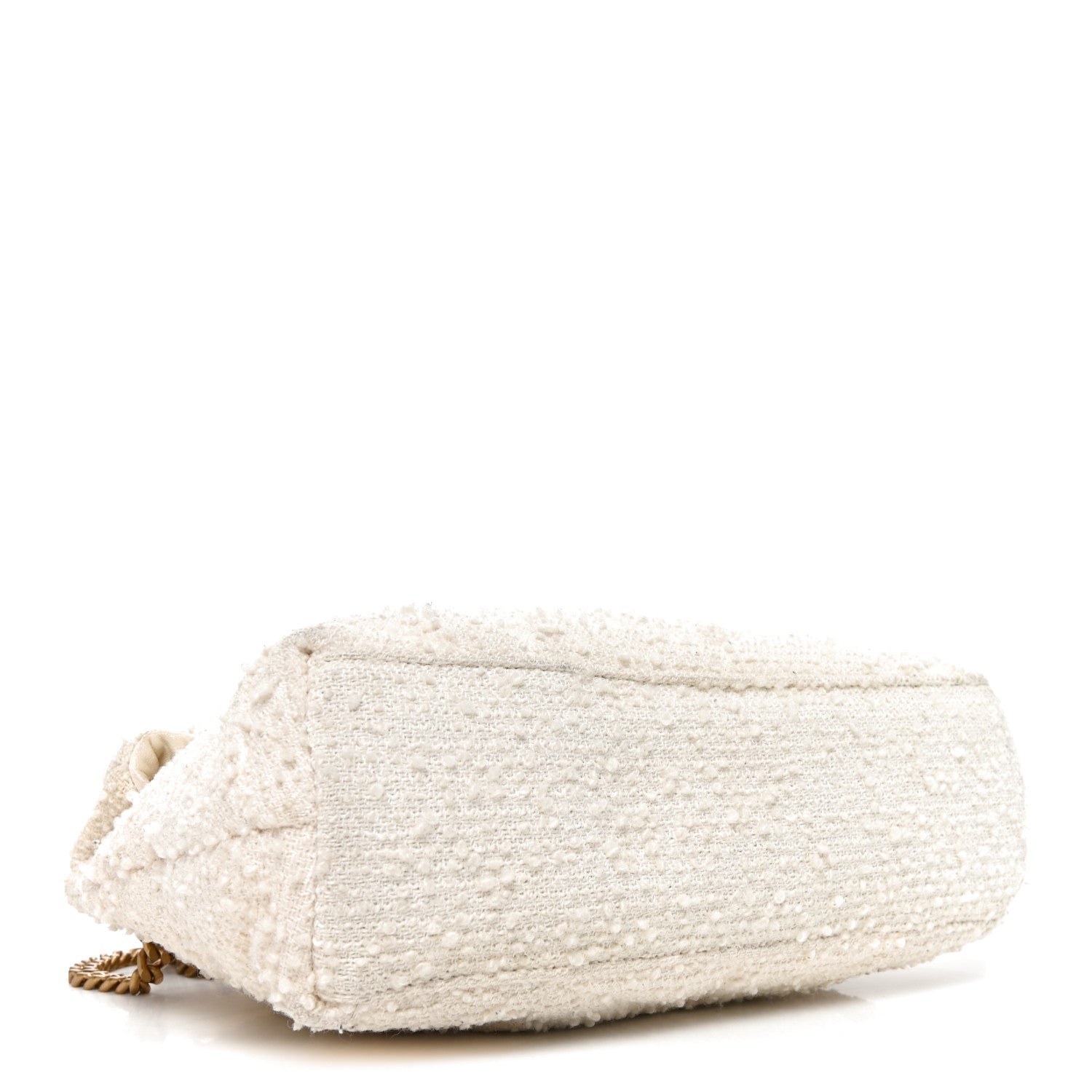 Boucle Tweed Quilted Small Loulou Puffer Monogram Chain Satchel Crema Soft