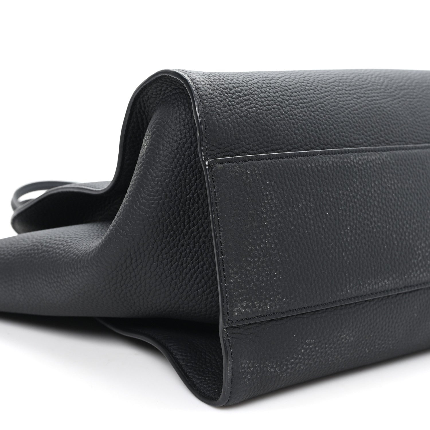 Matte Grained Calfskin Marlo Tote Black
