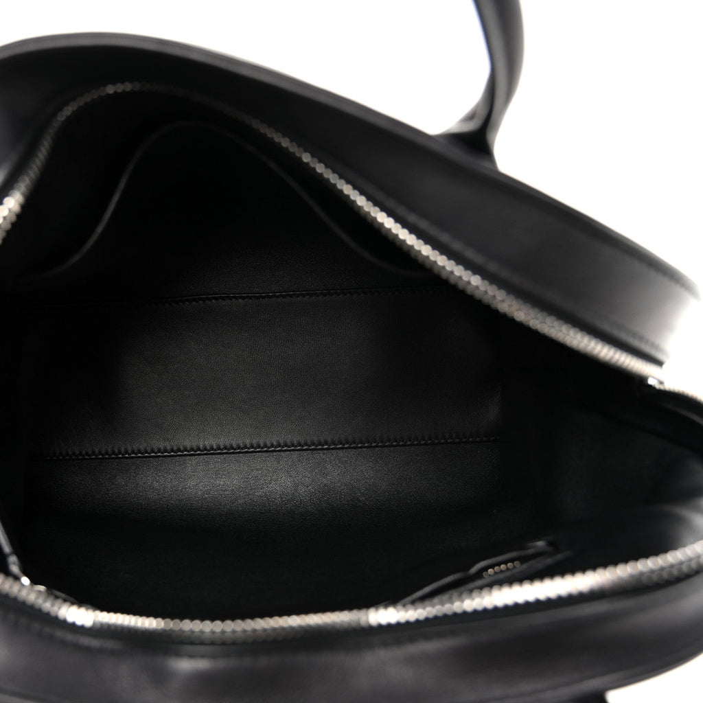 Polished Saddle Calfskin Agnes Bag Black
