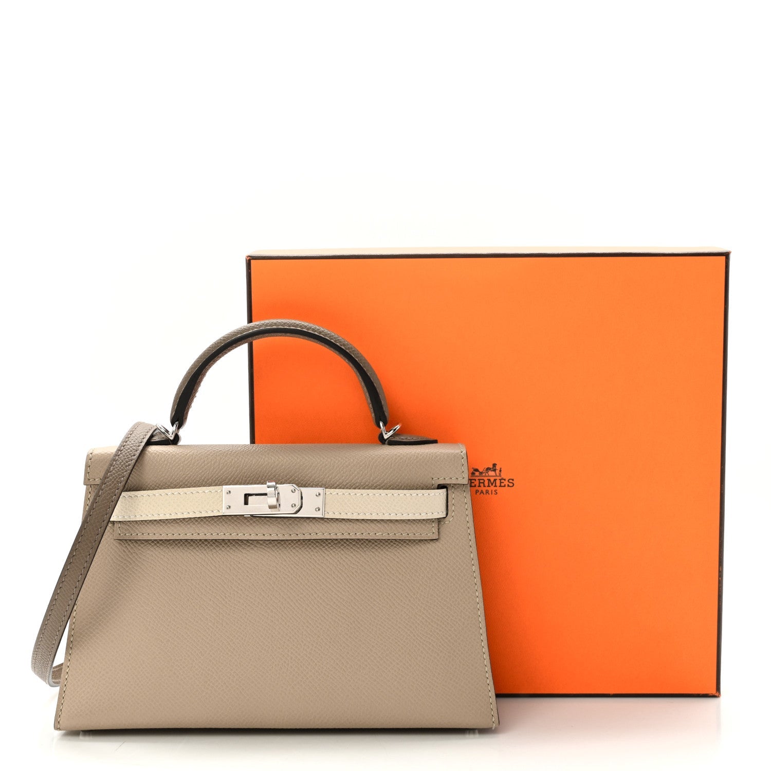 Epsom Tri-Color Mini Kelly Sellier 20 Trench Craie Etoupe