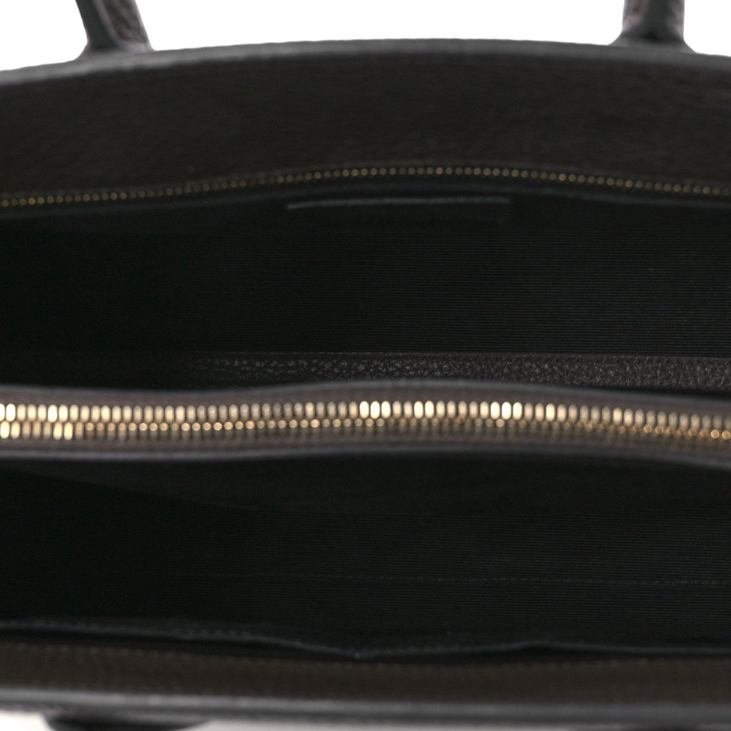 Grained Calfskin Small Sac De Jour Dark Brown