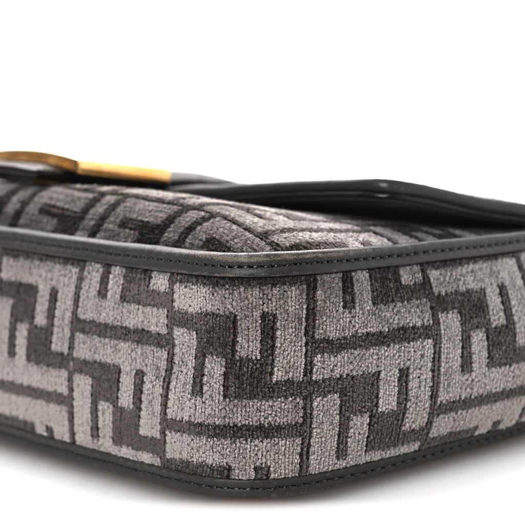 Chenille FF Embroidered Baguette Antracite Asfalto