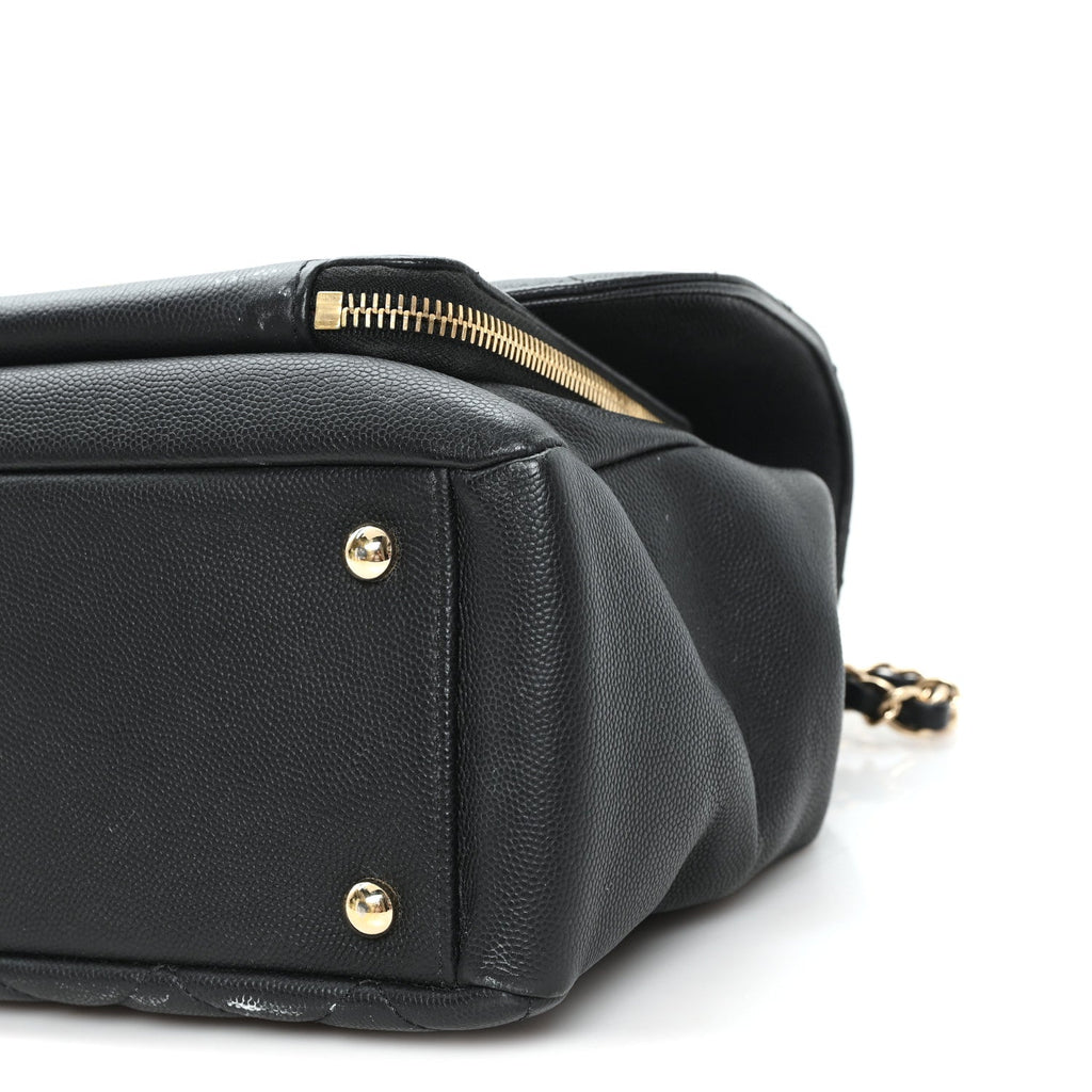 Caviar Quilted Large Business Affinity Flap Black