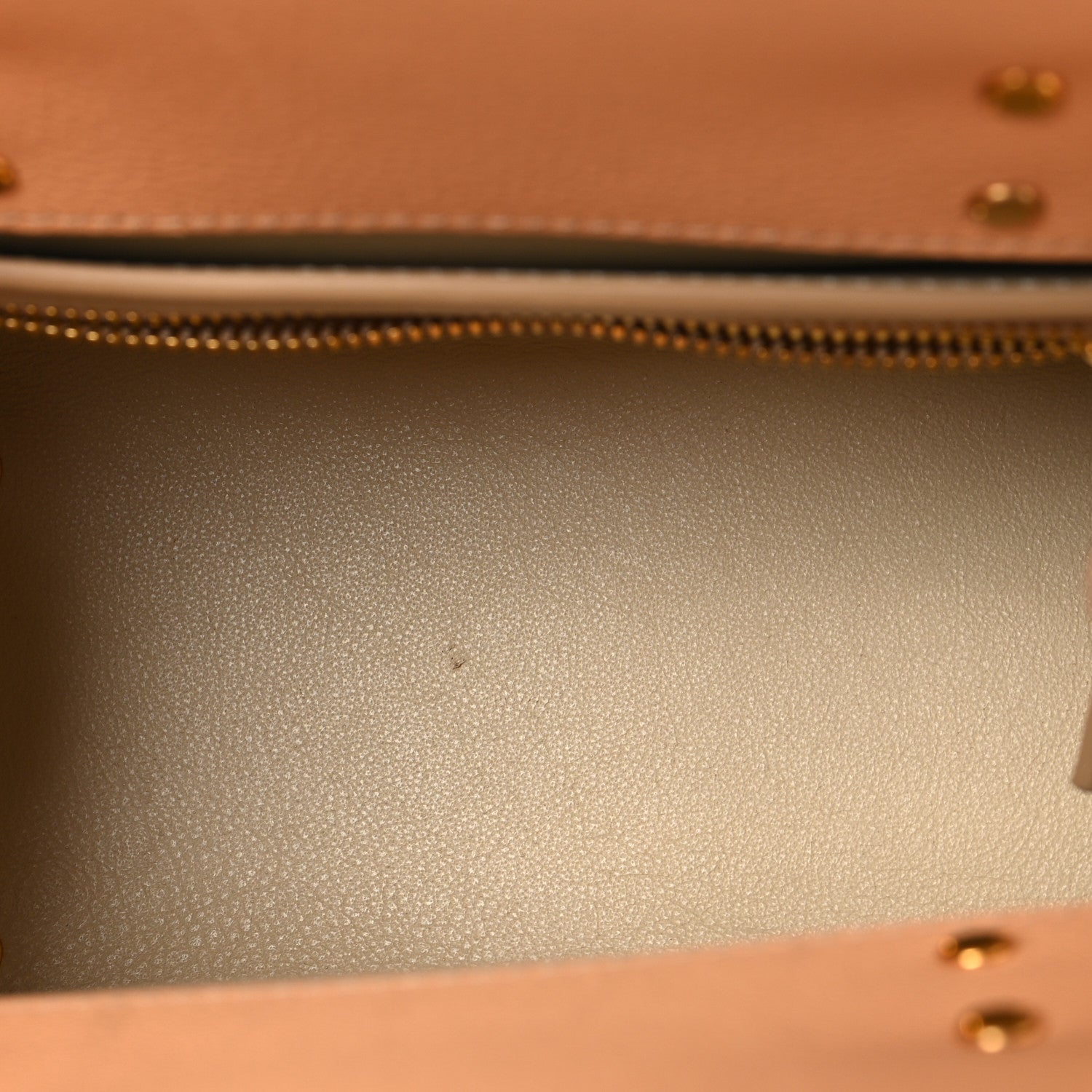 Grained Calfskin Mini Horizon Satchel Beige