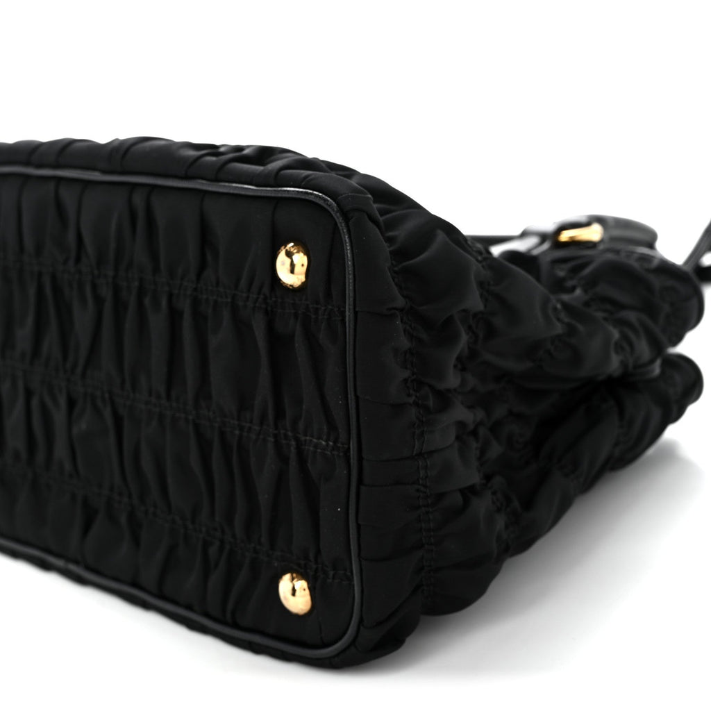 Tessuto Nylon Gaufre Small Tote Black