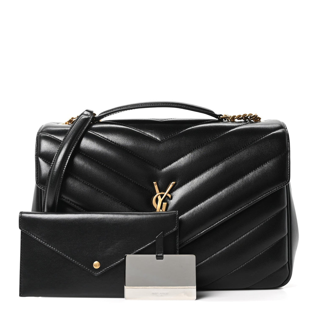 Lambskin Chevron Quilted Large LouLou Black