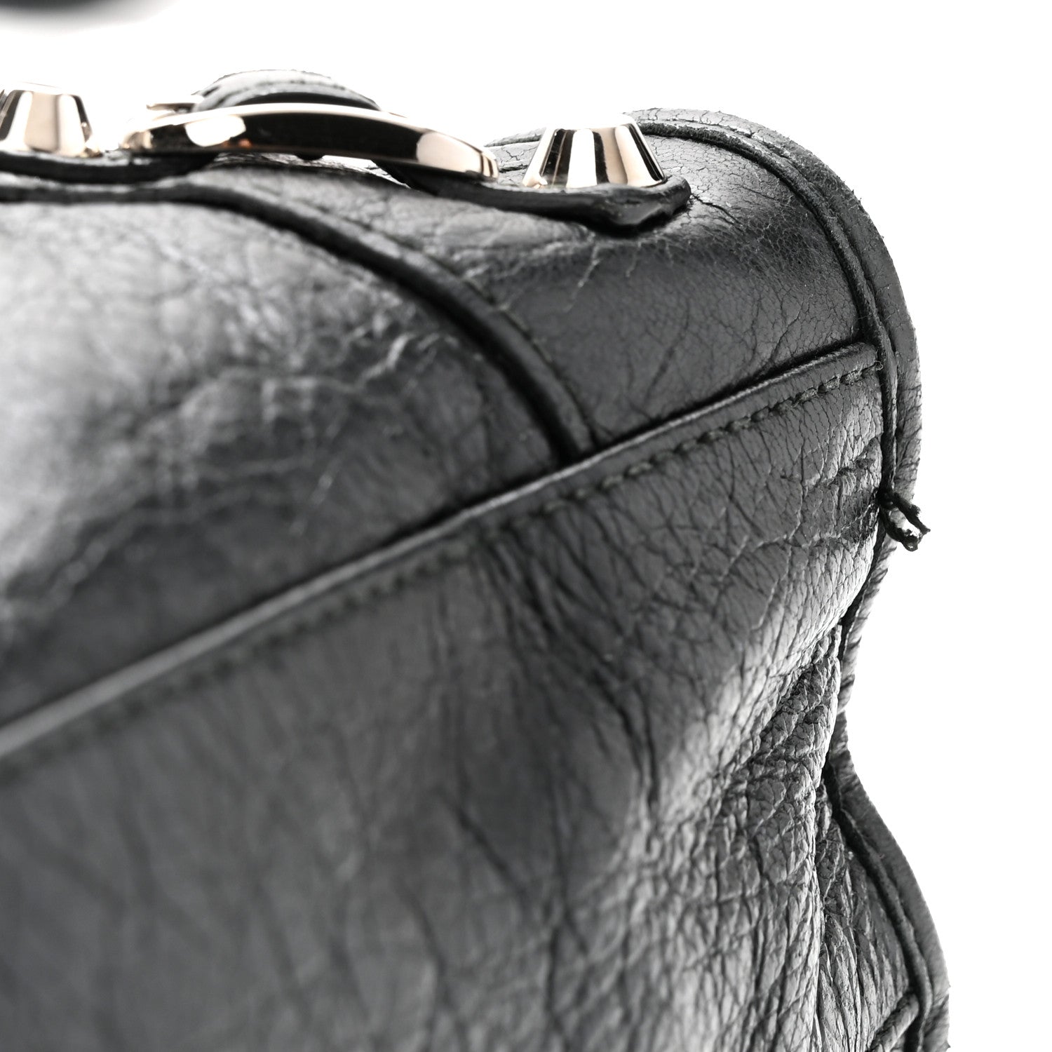 Agneau Classic Silver Hardware Mini City Black