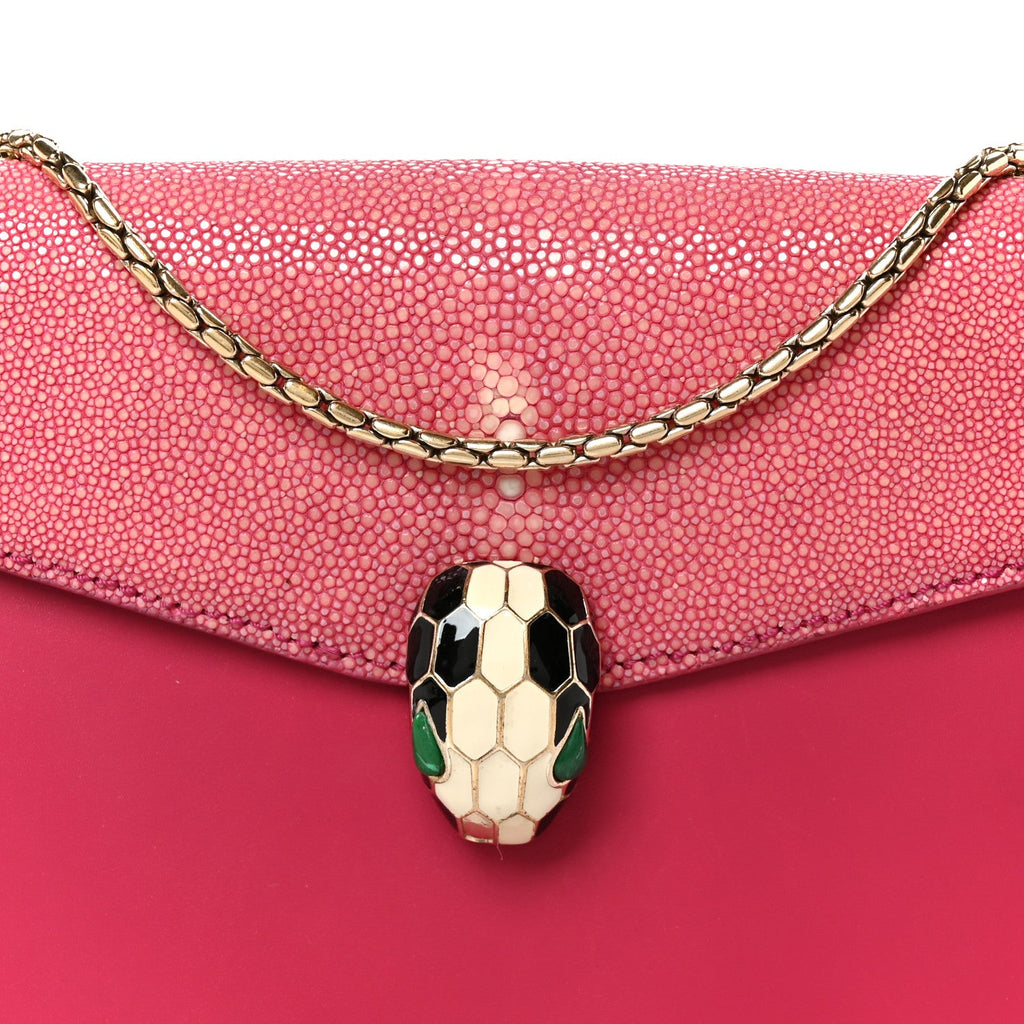 Galuchat Calfskin Serpenti Forever Crossbody Bag Pink