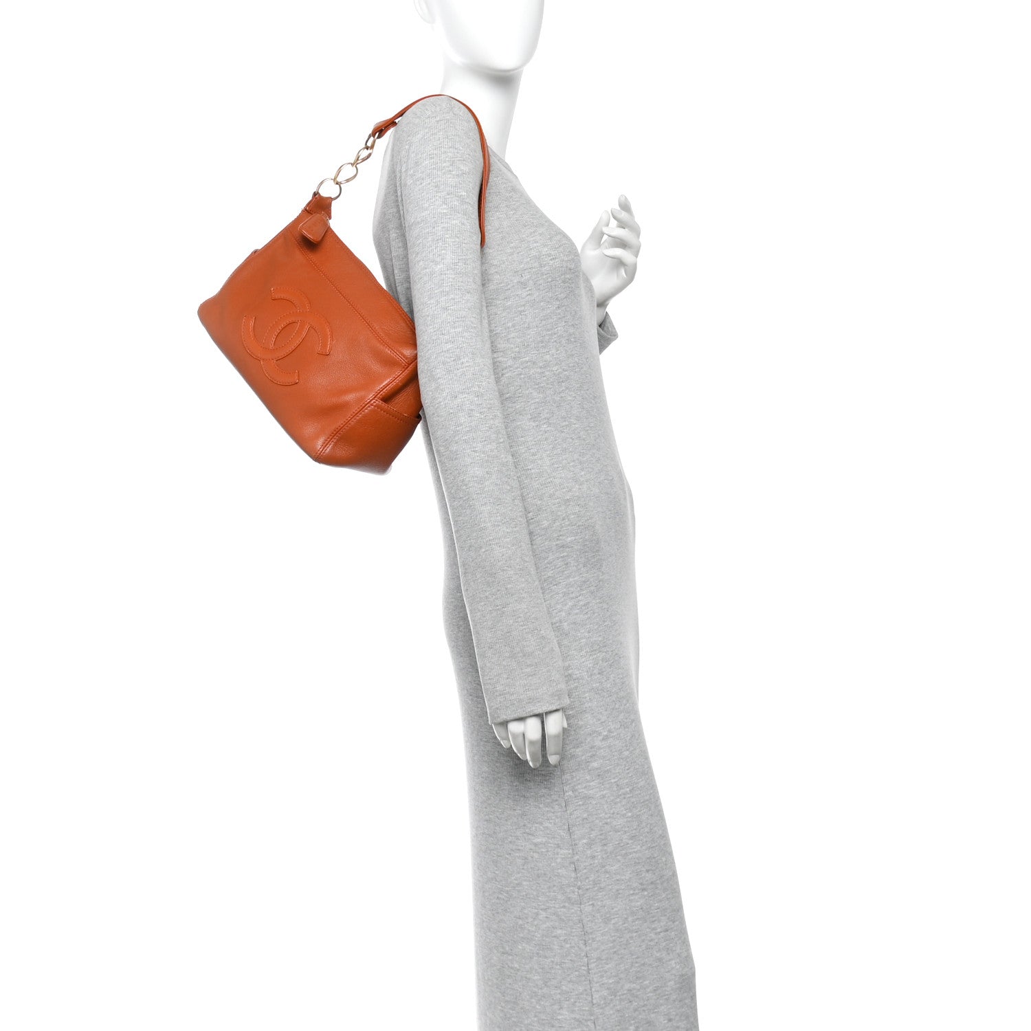 Calfskin Timeless CC Shoulder Bag Orange