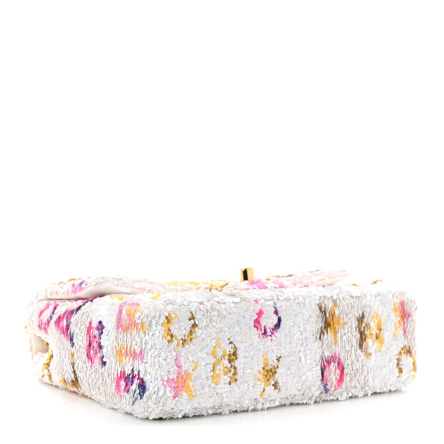 Sequin Logo CC Small Single Flap White Multicolor