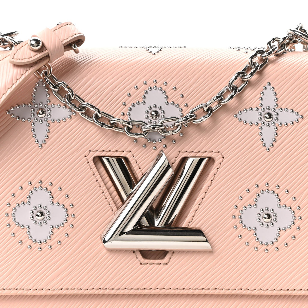 Epi Mechanical Flowers Twist Shoulder Bag MM Rose Ballerine
