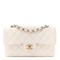 Caviar Quilted Small Double Flap White