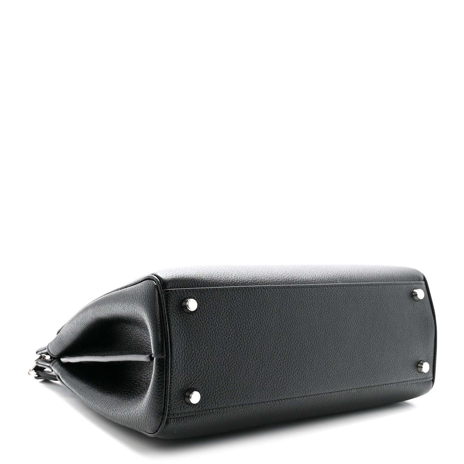 Grainy Calfskin Small Zumi Top Handle Bag Black