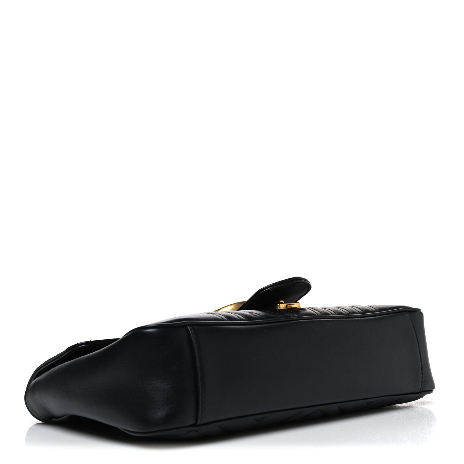 Calfskin Matelasse Medium GG Marmont Shoulder Bag Black