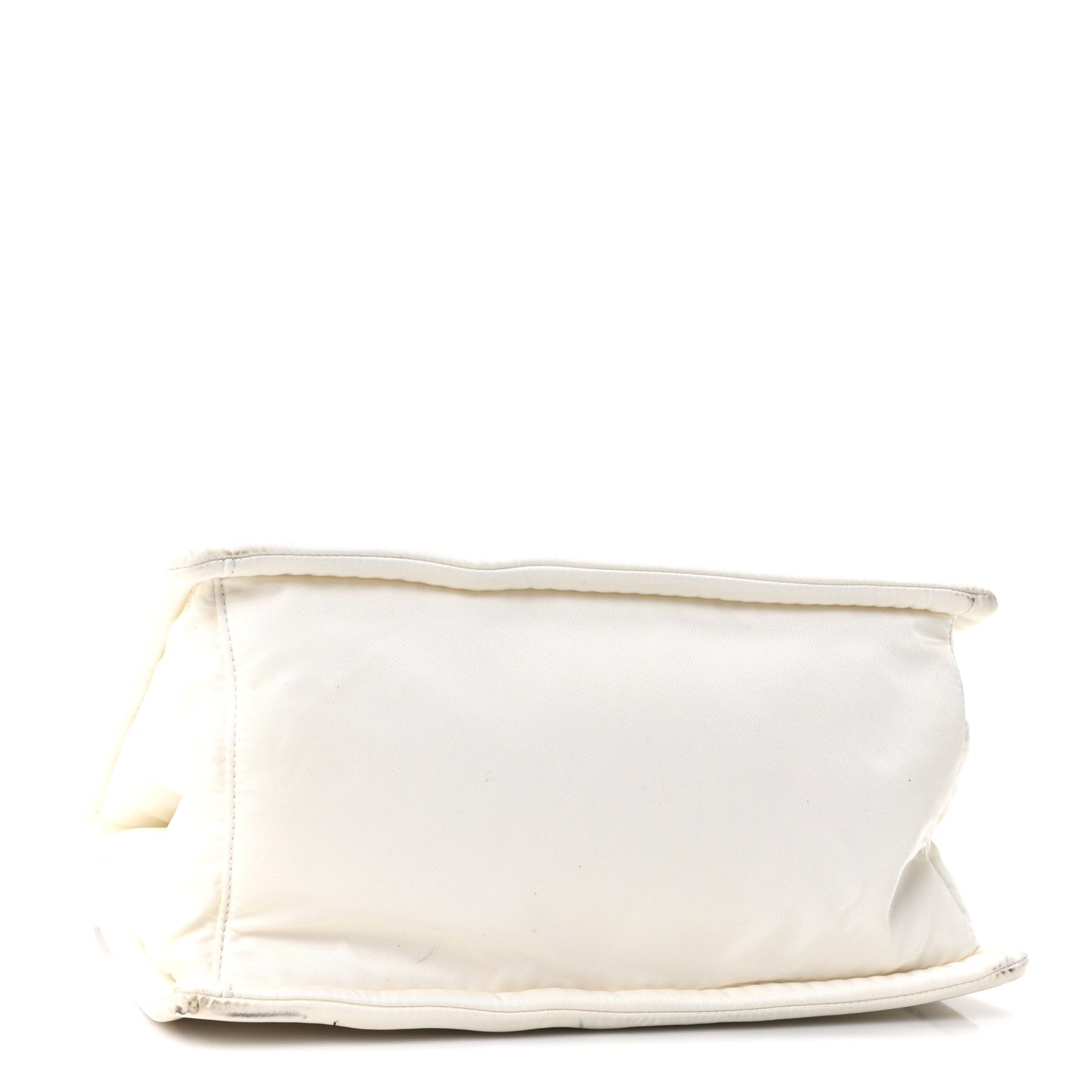 Tessuto Nylon Triangle Chain Tote White