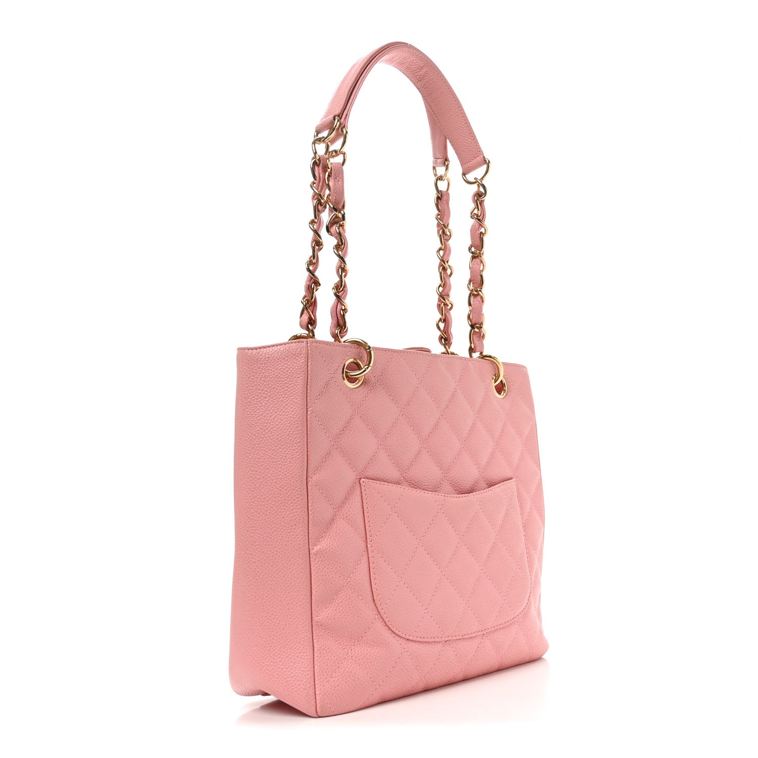 Caviar Quilted Petit Shopping Tote PST Pink