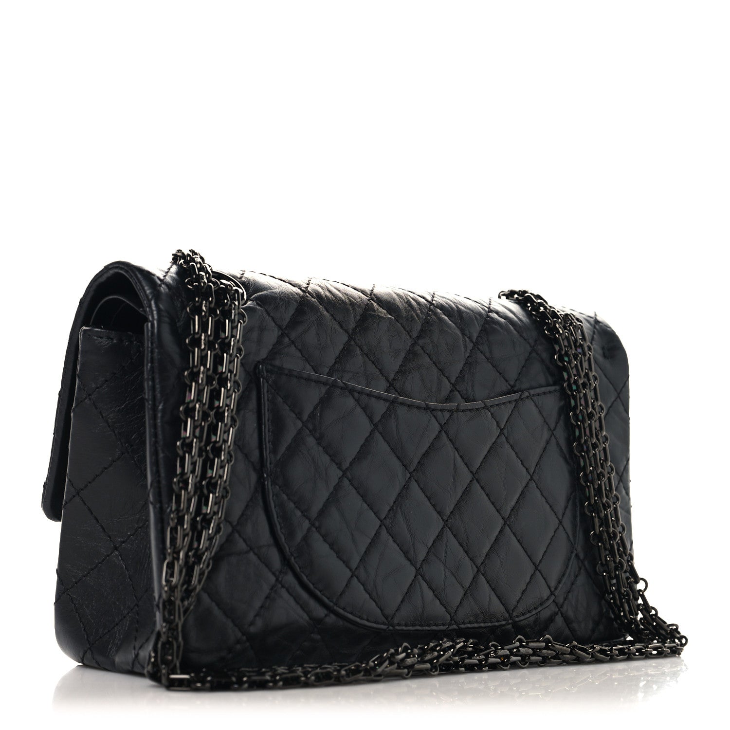 Aged Calfskin Quilted 2.55 Reissue 225 Flap So Black So Black