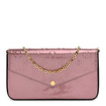 Vernis Pochette Felicie Chain Wallet Metallic Pale Pink